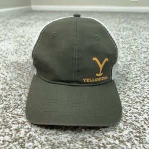 Yellowstone Hat Cap Snap Back Mens One Size Green White Mesh Trucker Western
